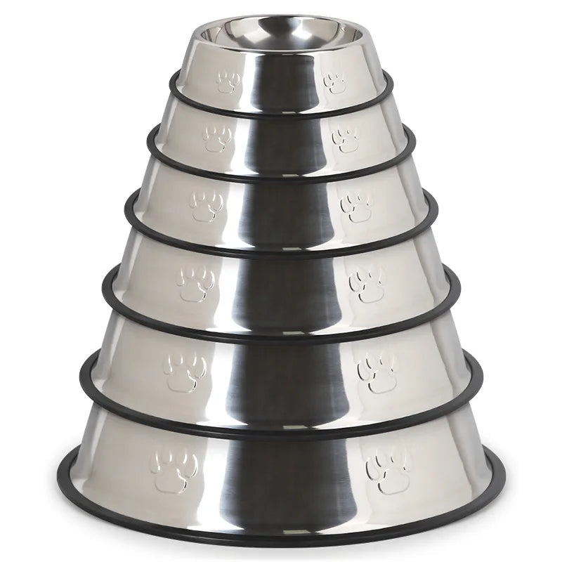 Stainless Steel Anti-Slip Pet Food Bowl