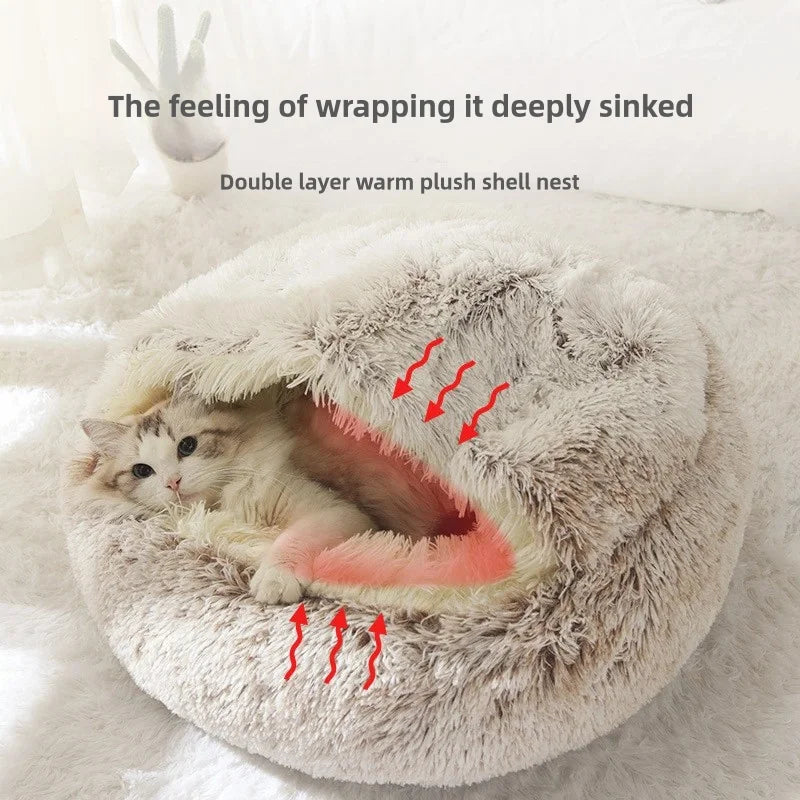 CozyShell Nest – Plush Winter Bed for Cats