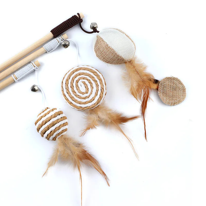 Teaser Feather Wand Toy for Cats