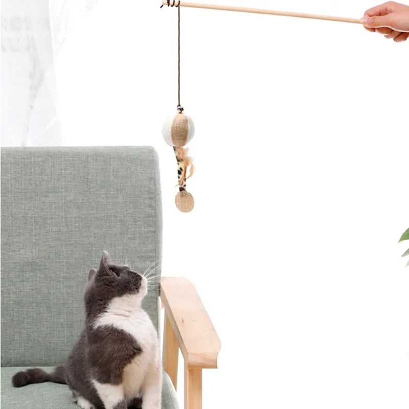 Teaser Feather Wand Toy for Cats