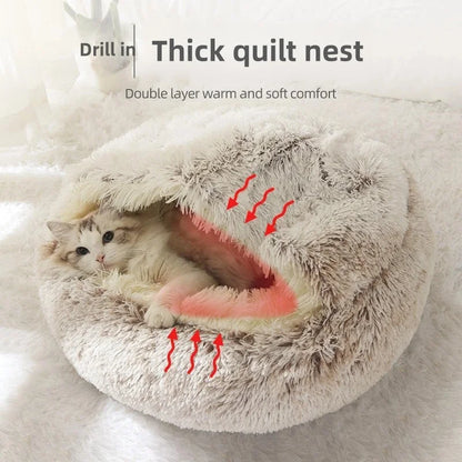 CozyShell Nest – Plush Winter Bed for Cats