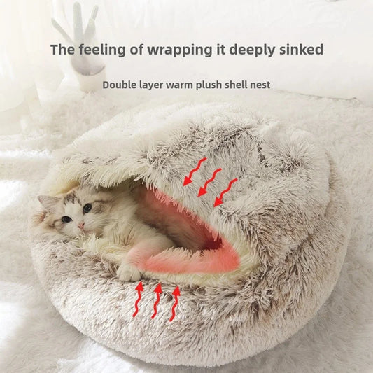 CozyShell Nest – Plush Winter Bed for Cats