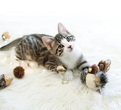 ChirpPounce – Electric Bird Cat Toy with Feather & Sound