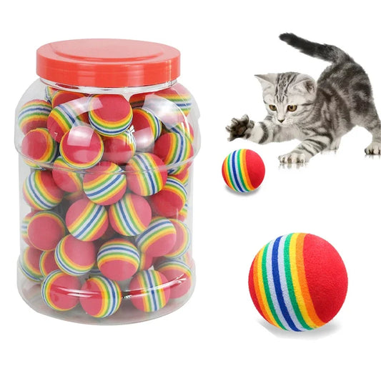 BounceBrights – 10pc Rainbow Cat Toy Balls