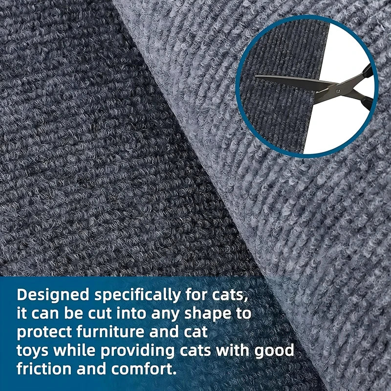 Trimmable Cat Scratch Mat — Self-Adhesive Furniture & Wall Protector
