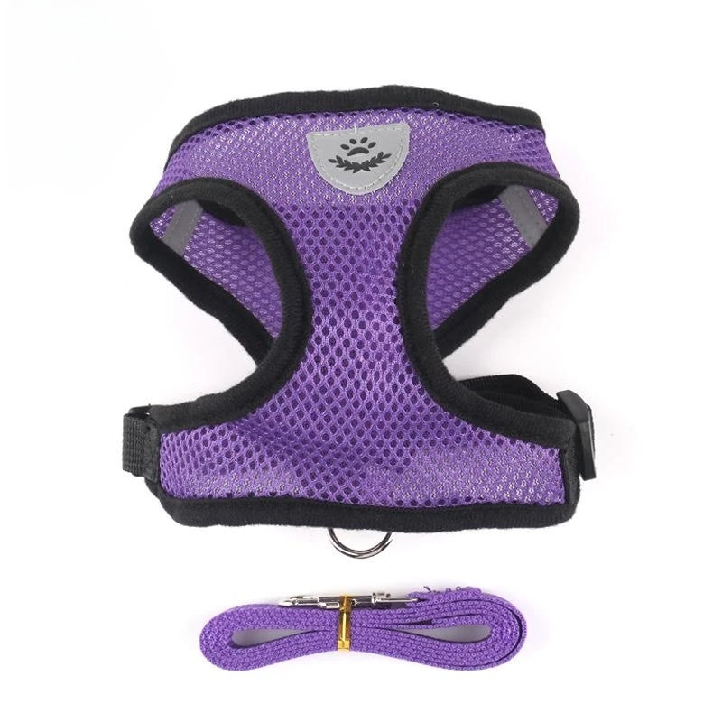 Breathable Reflective Pet Harness & Leash Set