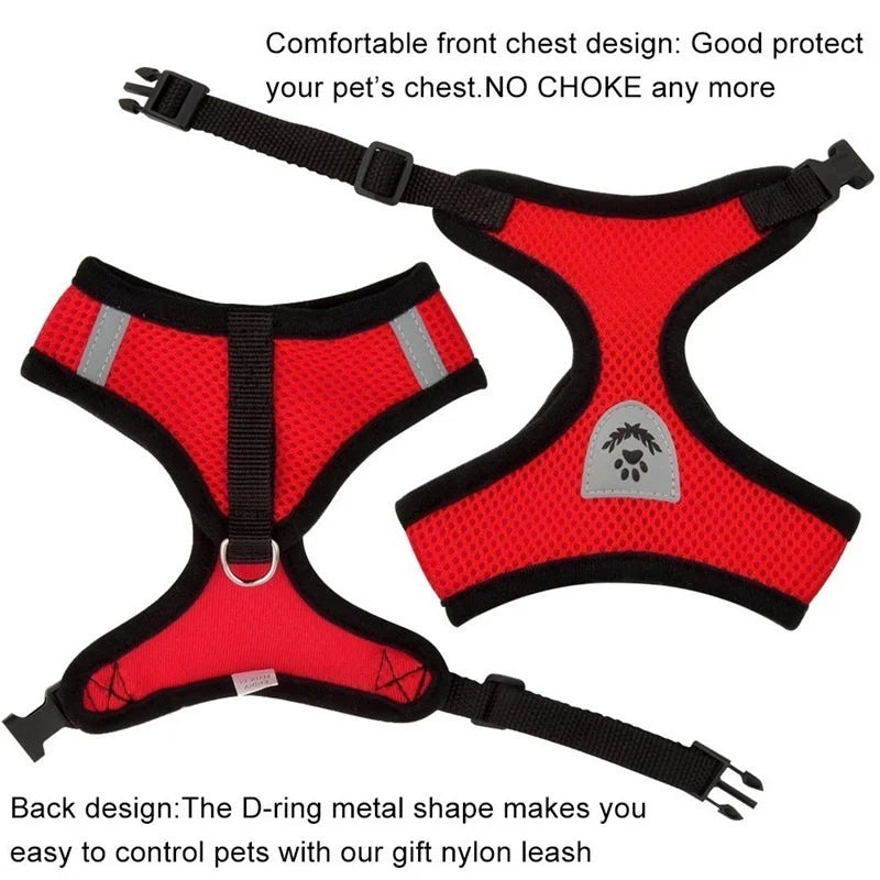 Breathable Reflective Pet Harness & Leash Set