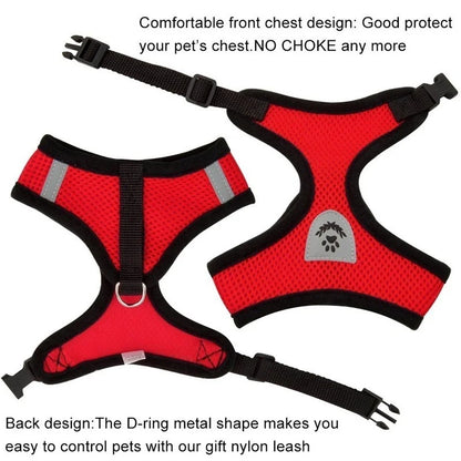 Breathable Reflective Pet Harness & Leash Set