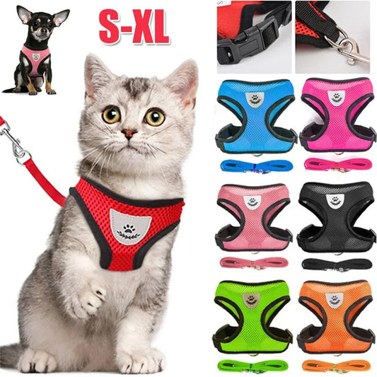 Breathable Reflective Pet Harness & Leash Set