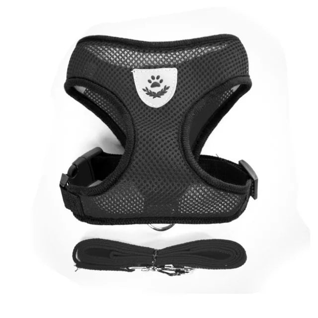 Breathable Reflective Pet Harness & Leash Set