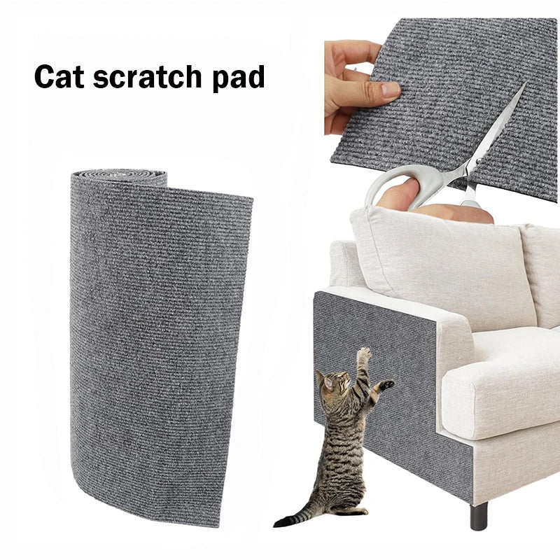 Trimmable Cat Scratch Mat — Self-Adhesive Furniture & Wall Protector