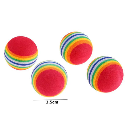 BounceBrights – 10pc Rainbow Cat Toy Balls