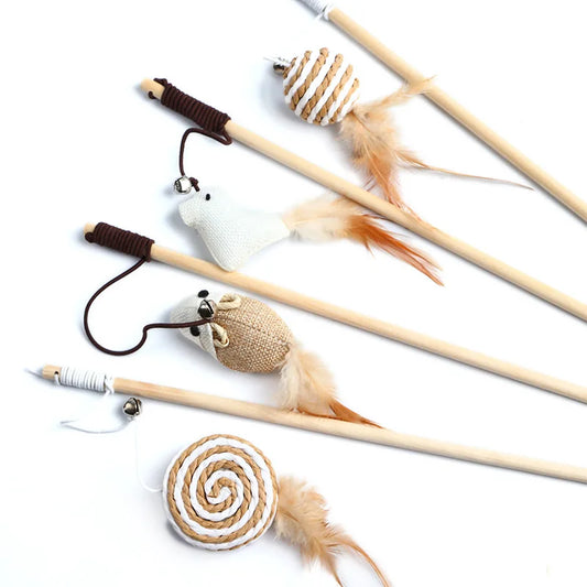 Teaser Feather Wand Toy for Cats