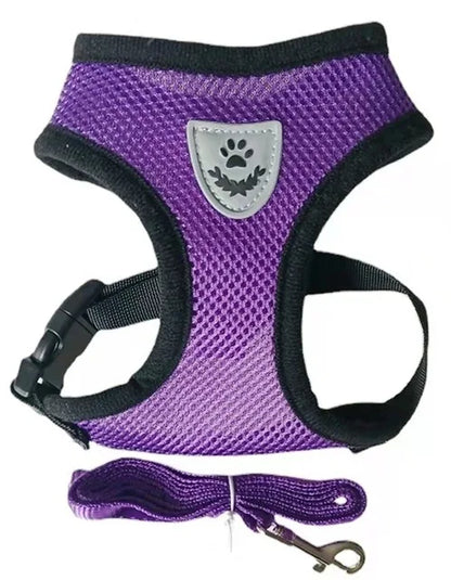 Breathable Reflective Pet Harness & Leash Set