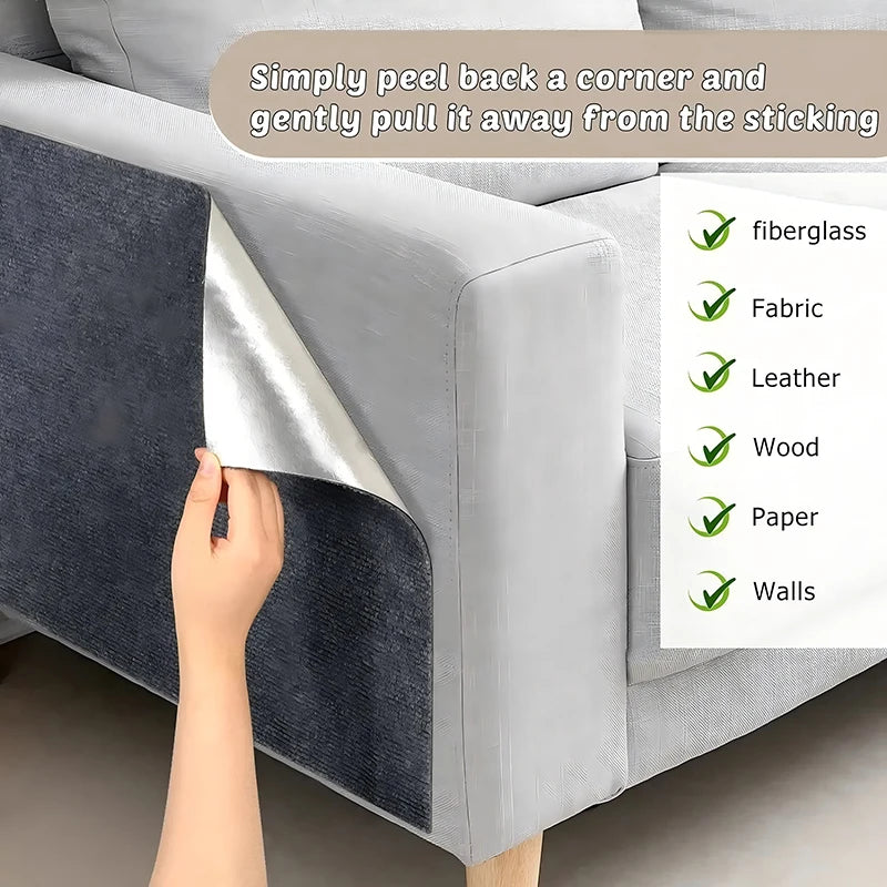 Trimmable Cat Scratch Mat — Self-Adhesive Furniture & Wall Protector