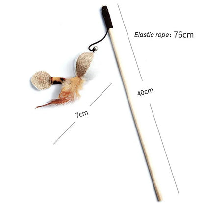 Teaser Feather Wand Toy for Cats