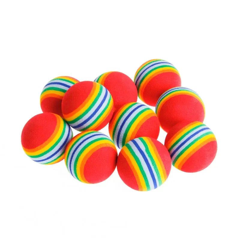 BounceBrights – 10pc Rainbow Cat Toy Balls