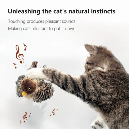 ChirpPounce – Electric Bird Cat Toy with Feather & Sound