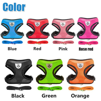 Breathable Reflective Pet Harness & Leash Set