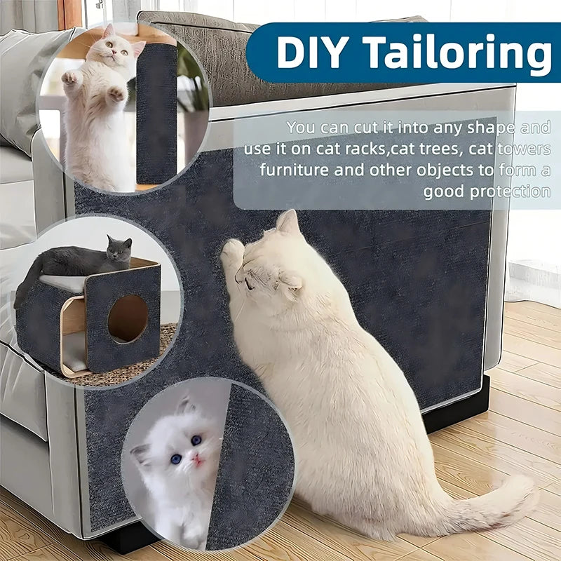 Trimmable Cat Scratch Mat — Self-Adhesive Furniture & Wall Protector
